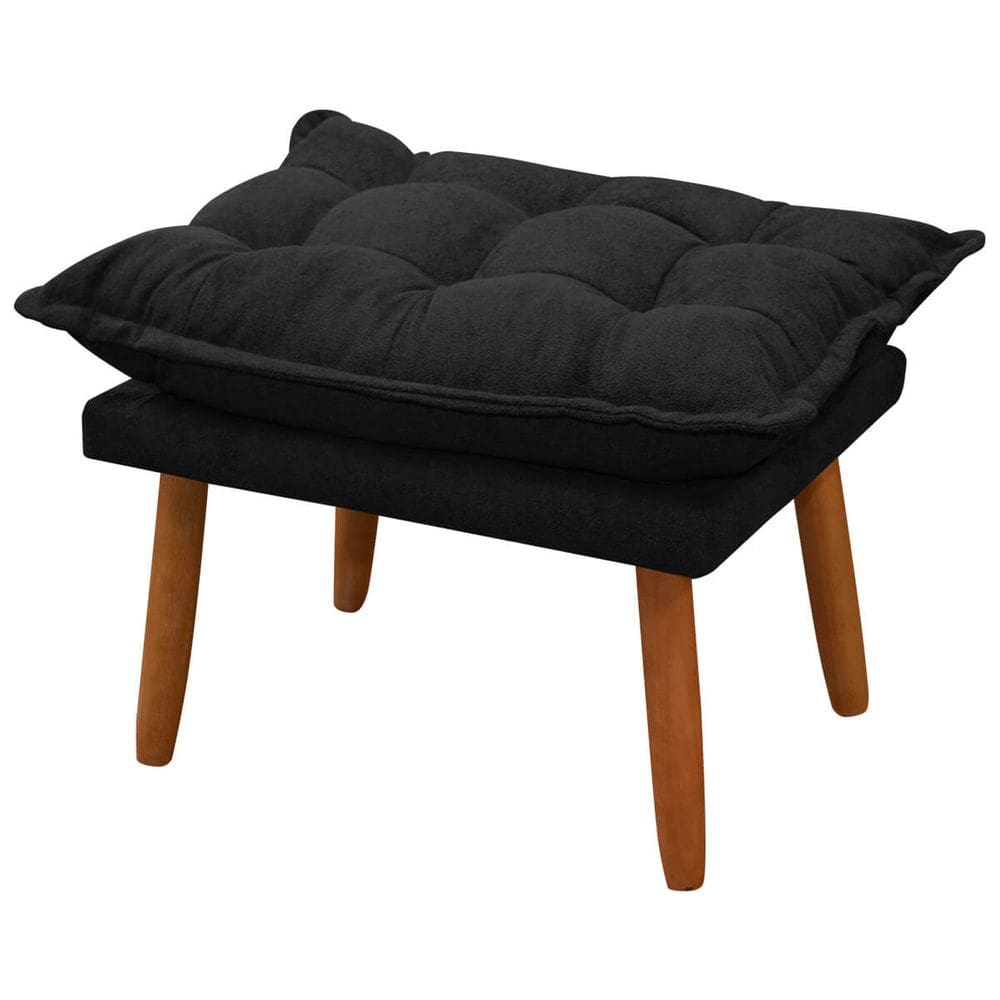 Banqueta Decorativo Angra Retangular para Sala Quarto Bouclé