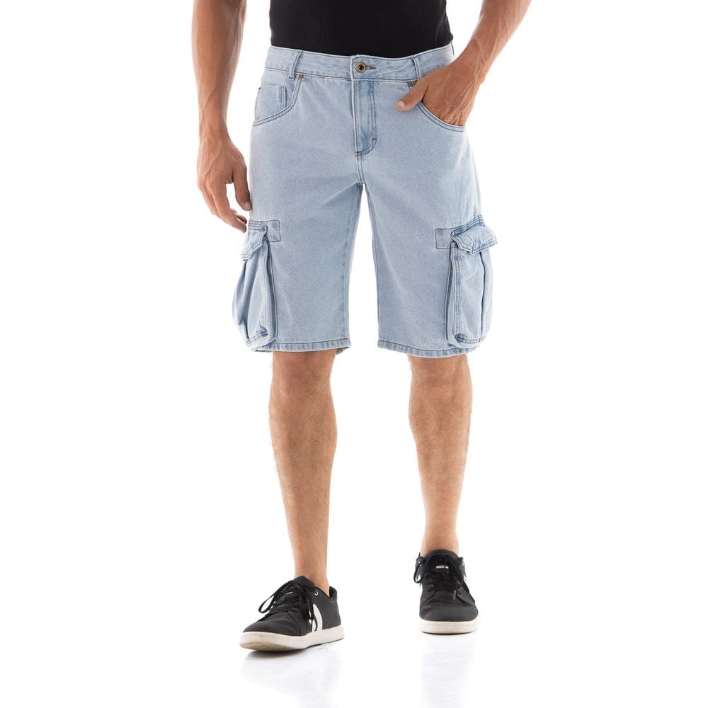 Bermuda Jeans Masculina Arauto Relaxed Cargo
