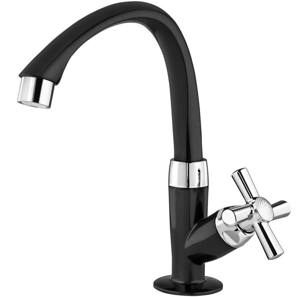 Torneira De Mesa Para Lavatório Bica Alta Móvel Cross Preta - 300000631 - Tigre