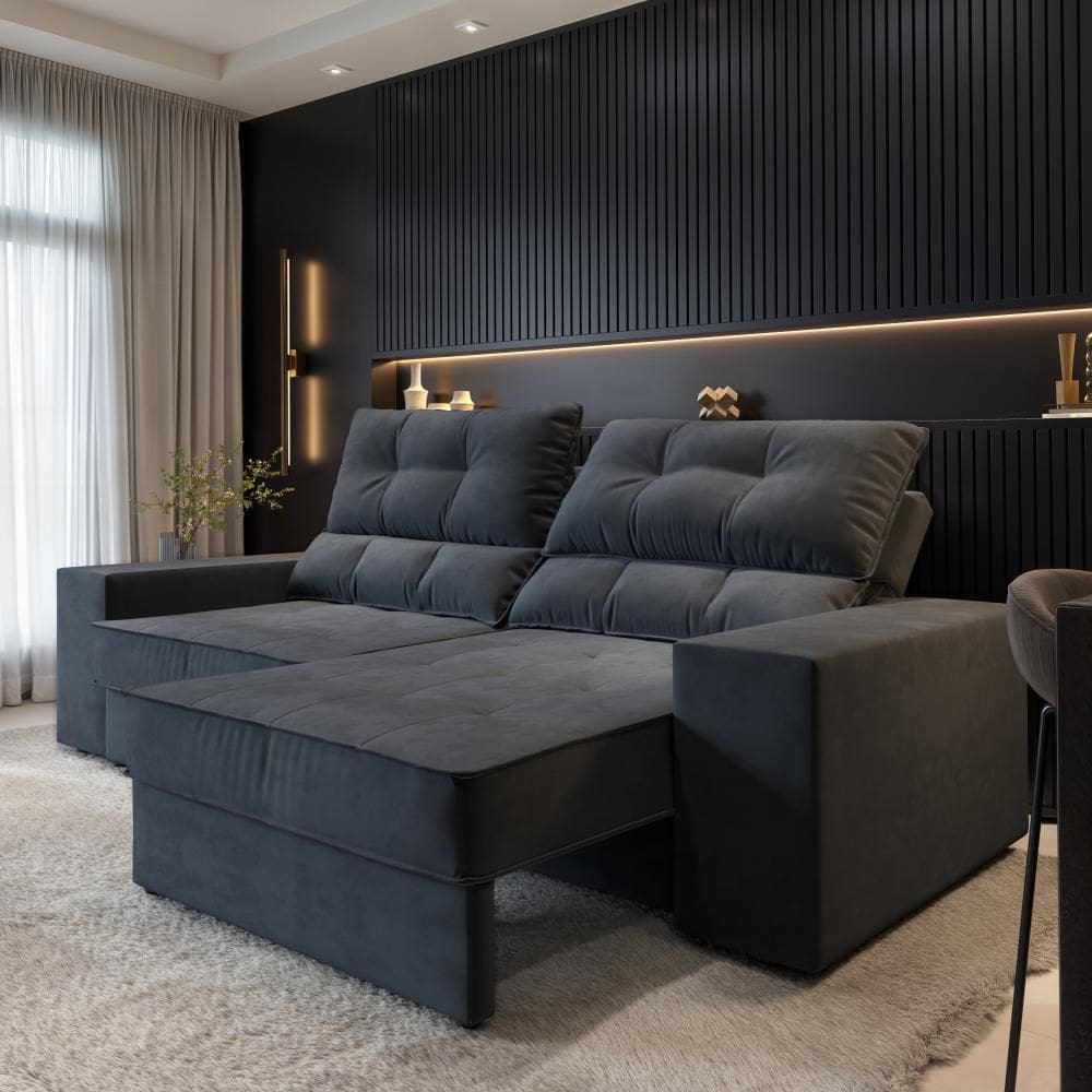 Sofá Larissa  4 Lugares  Suede 230cm