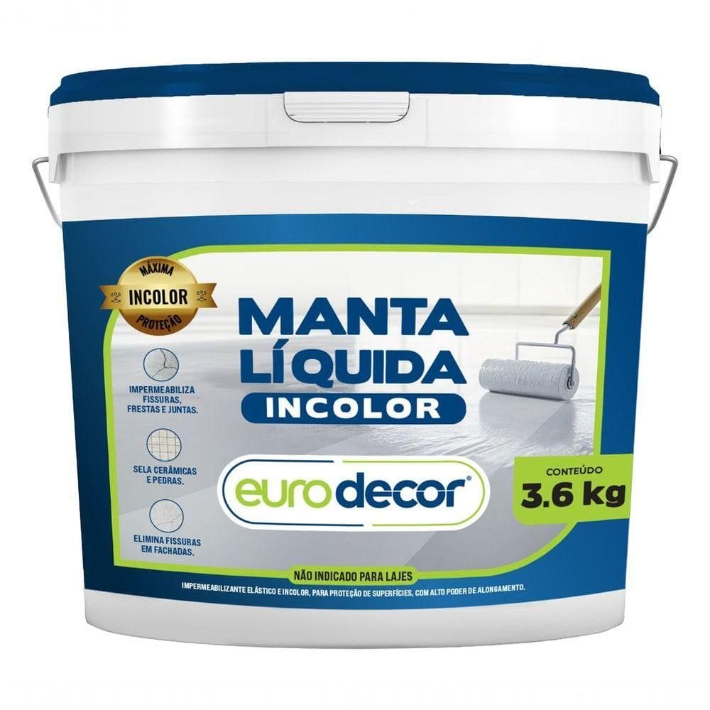 Manta Líquida Transparente 3,6kg Eurodecor Impermeabilizante