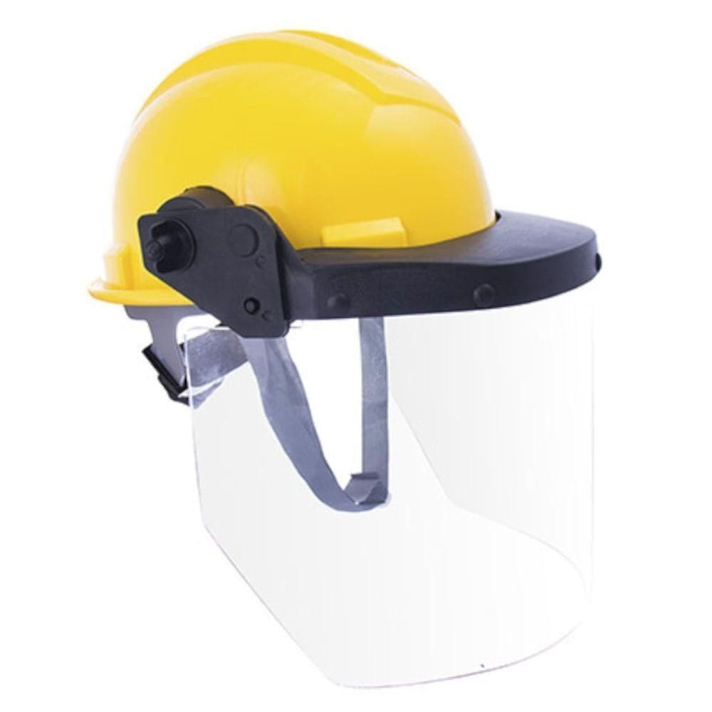 Capacete De Segurança Amarelo Com Protetor Facial 10”” 960c - 3255 - Ledan Capacete Seg.am C-prot.facial 10” Ledan 960c