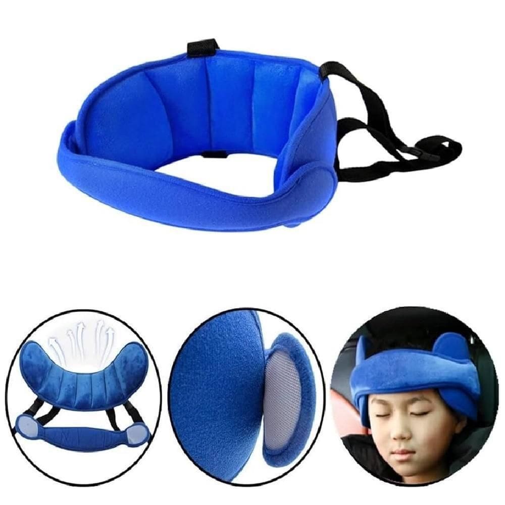 Apoio Faixa Ajustavel Para Cabeca Almofada Protecao Infantil Viagem Passeio Dia A Dia Carro Bebe Pescoco Azul