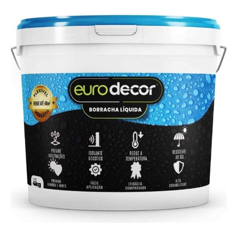 Borracha Liquida 4kg Flexível Solução Mofo Impermeabilização Acabamento Acetinado Cinza Concha Do Mar