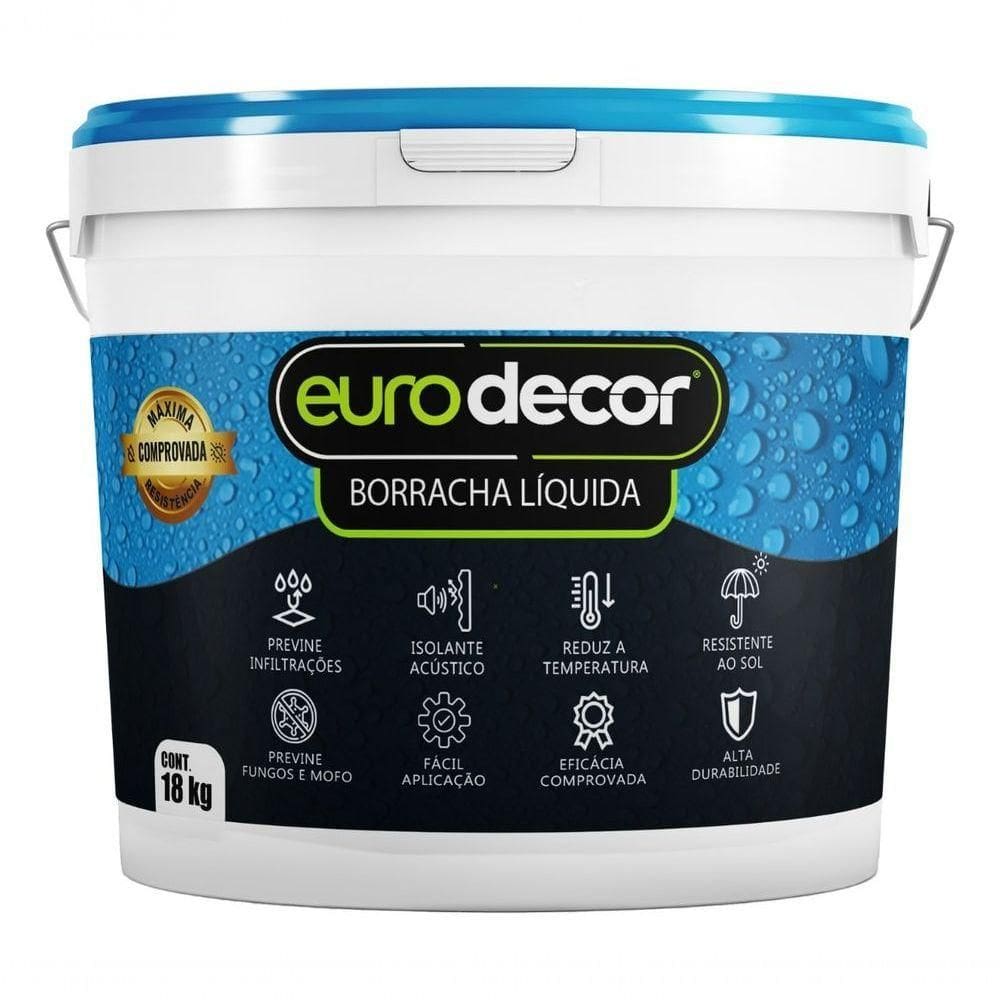 Borracha Liquida 12kg Flexível Solução Mofo Impermeabilização Acabamento Acetinado Areia