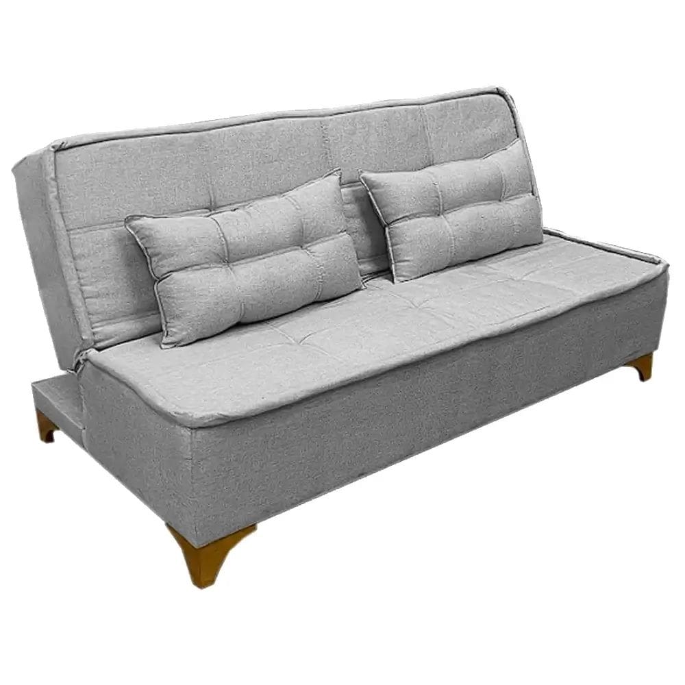 Sofá Cama Zayan 2 Lugares Tecido Linho 186cm Boareto Cor Cinza