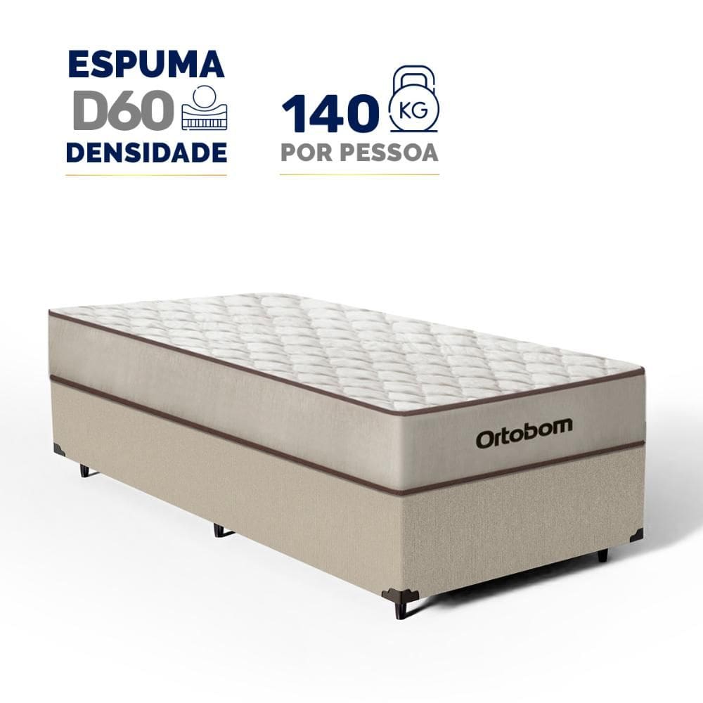 Cama Box com Colchão de Espuma D60 Ortobom Force Dream Solteiro 88cm