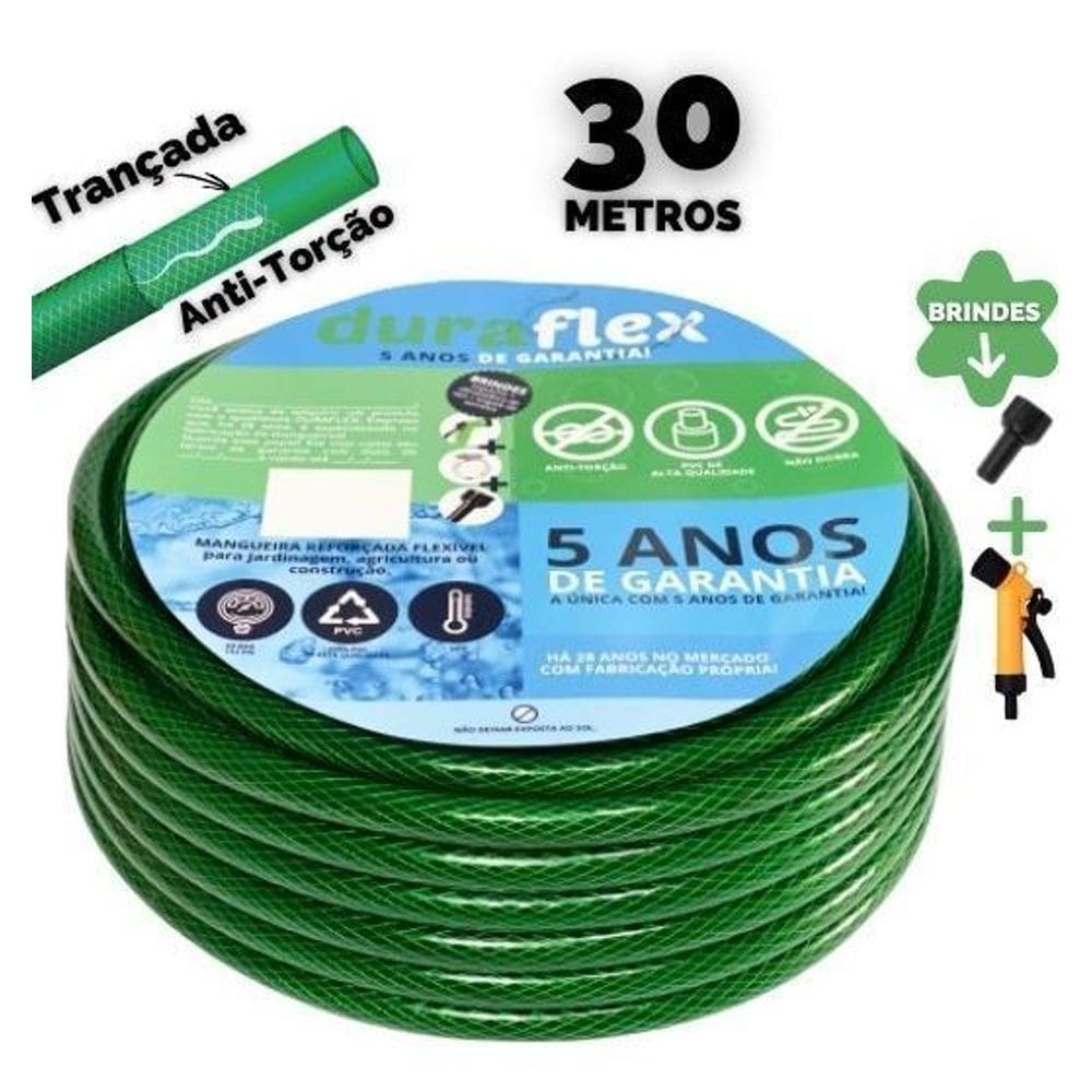 Mangueira Jardim Verde Trançada Antitorção 30 Metros