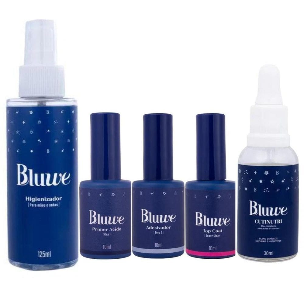 Kit Bluwe Primer Adesivador Higienizador Top Coat Cutinutri