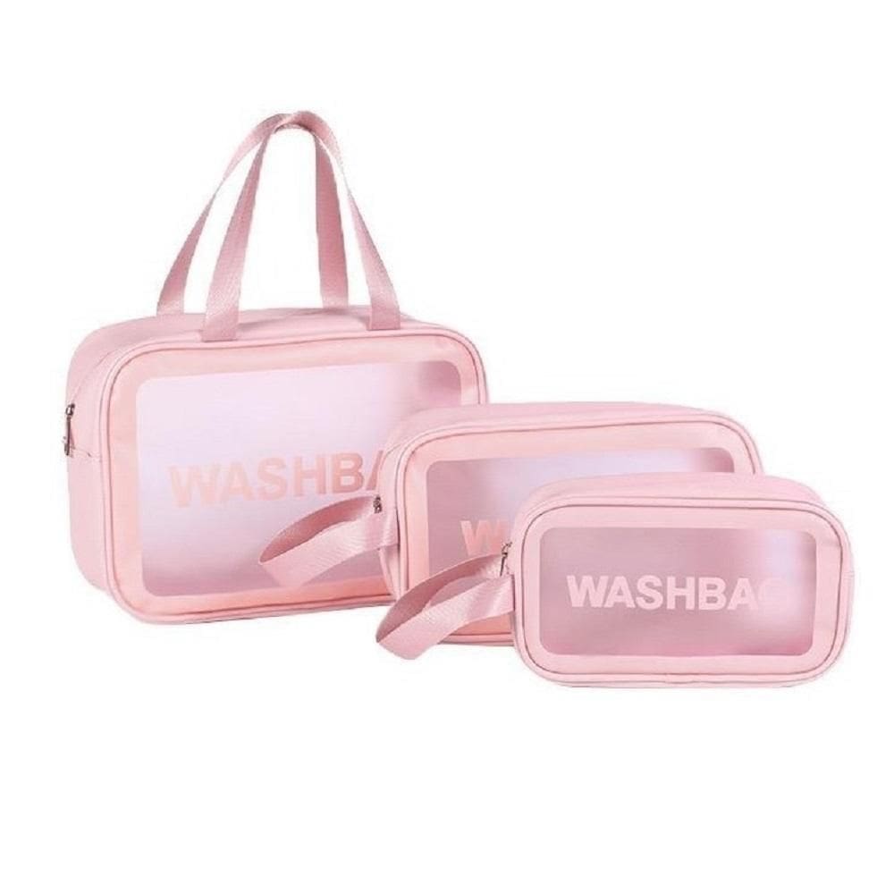 Kit Necessaire Transparente Organizador Maquiagem Bolsa Mala