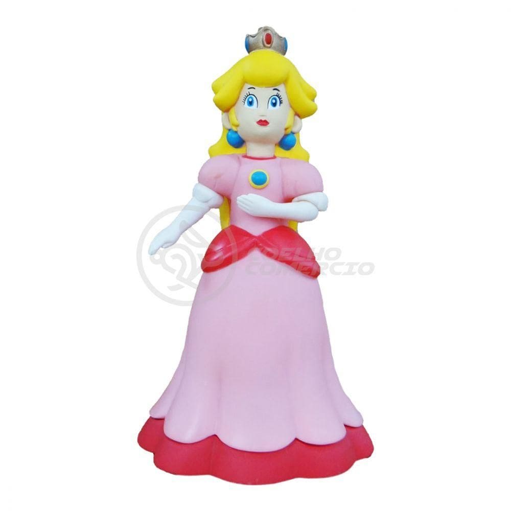 Boneco Action Figure Princesa Peach Toadstool Articulado 23cm