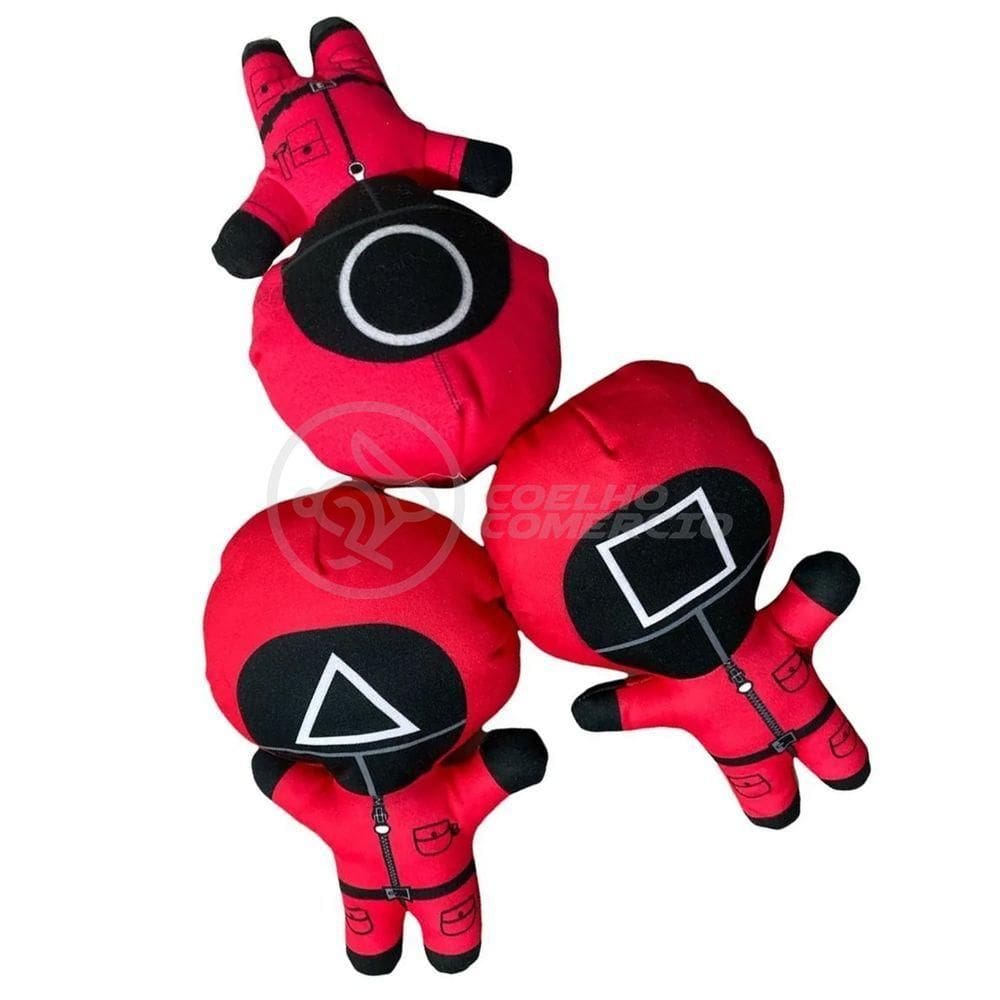 Boneco De Pelucia Squid Game Round 6 Vermelho 26Cm