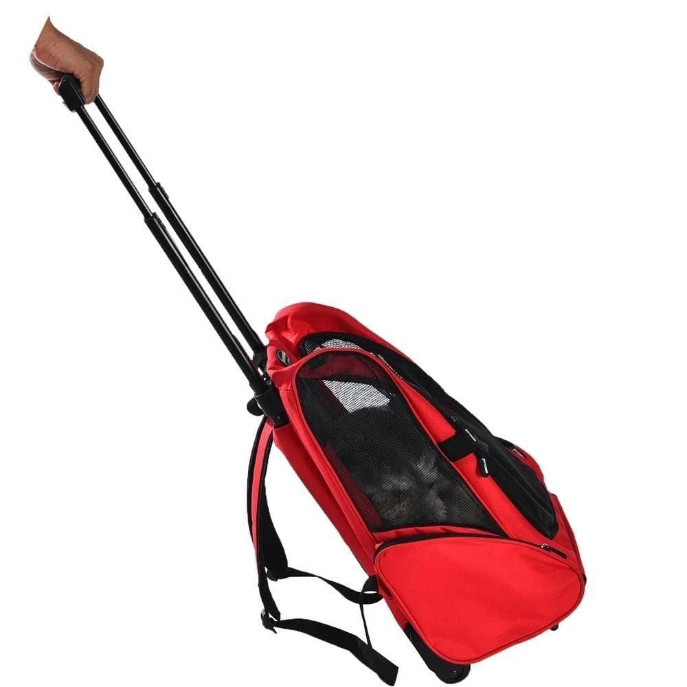 Carrinho Bolsa Transporte Cães Gatos Mochila Pet Com Rodinha