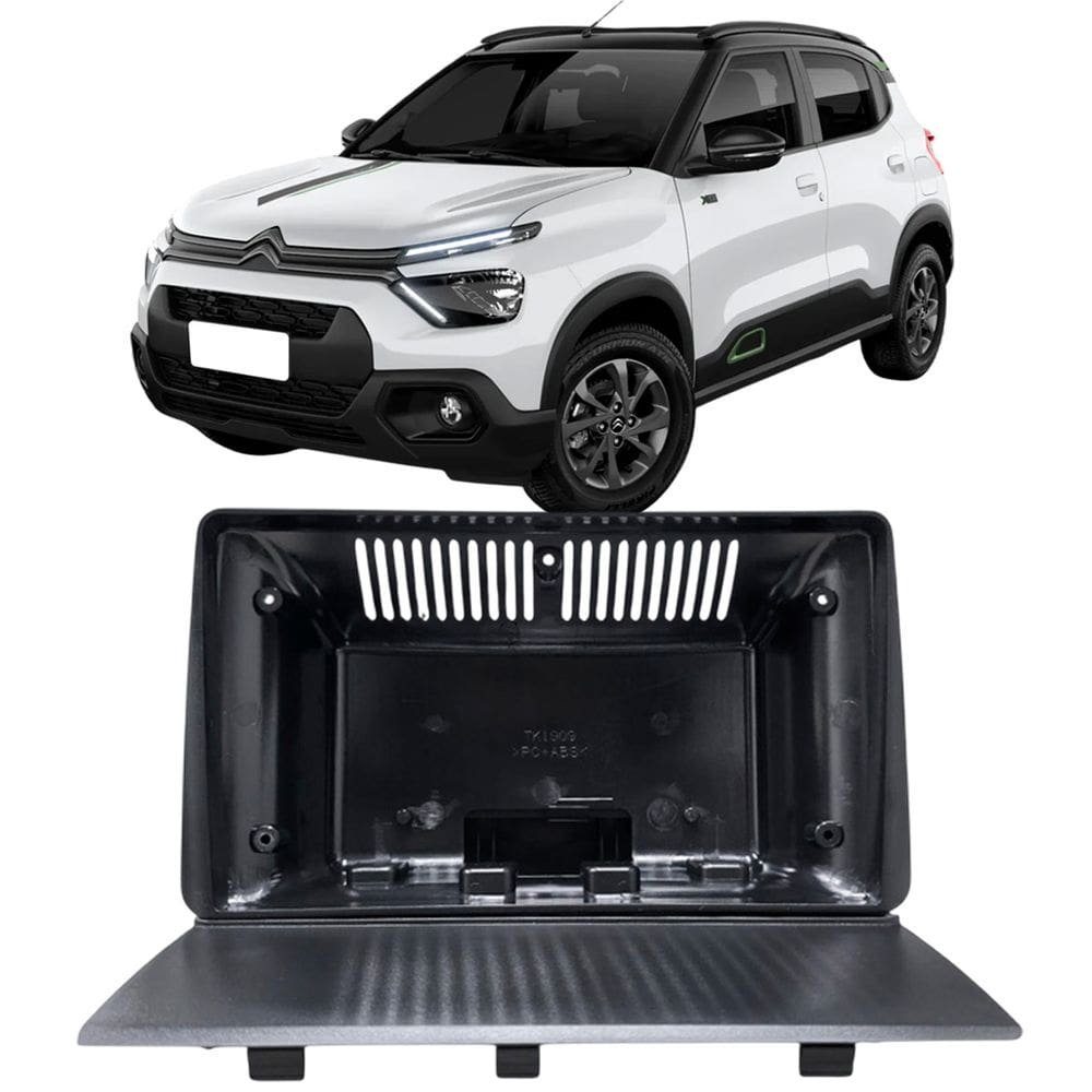 Moldura 9 Polegadas C3 2013 à 2021 Preta Painel Central Multimidia Som