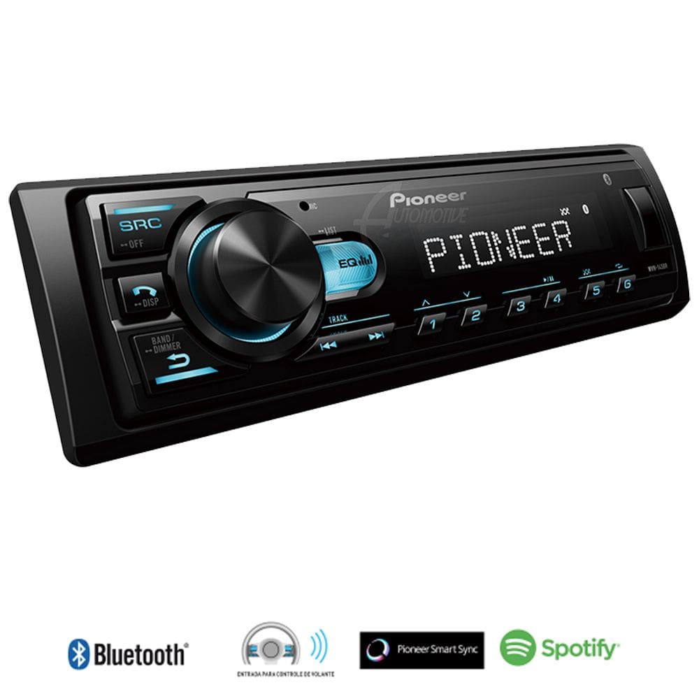 Som Auto Pioneer Bass USB MP3 MVH-145BR Bluetooth