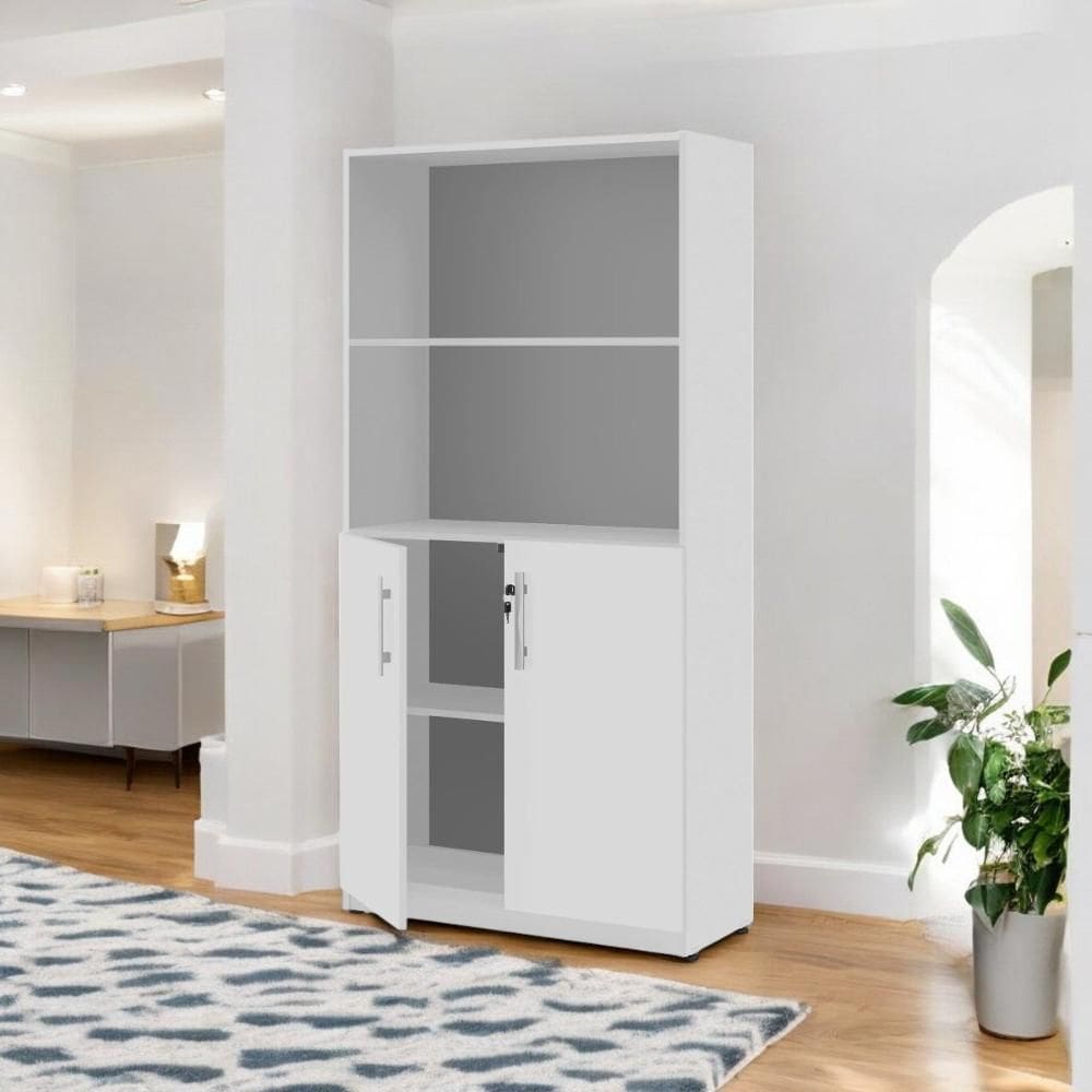 Armário Estante com Prateleiras Lumiere Branco