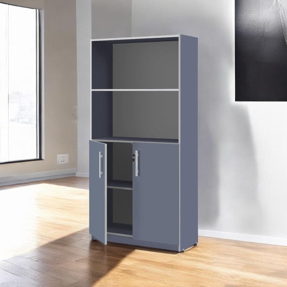 Armário Estante com Prateleiras Lumiere Azul