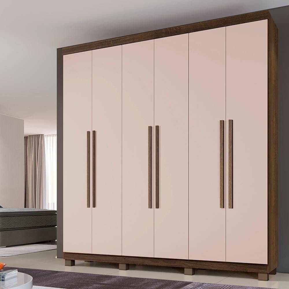 Roupeiro Verona 6 Portas 3 Gavetas Imbuía/off