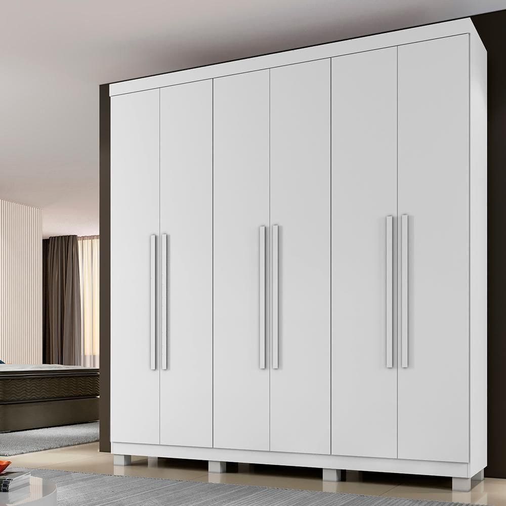 Roupeiro Verona 6 Portas 3 Gavetas Branco