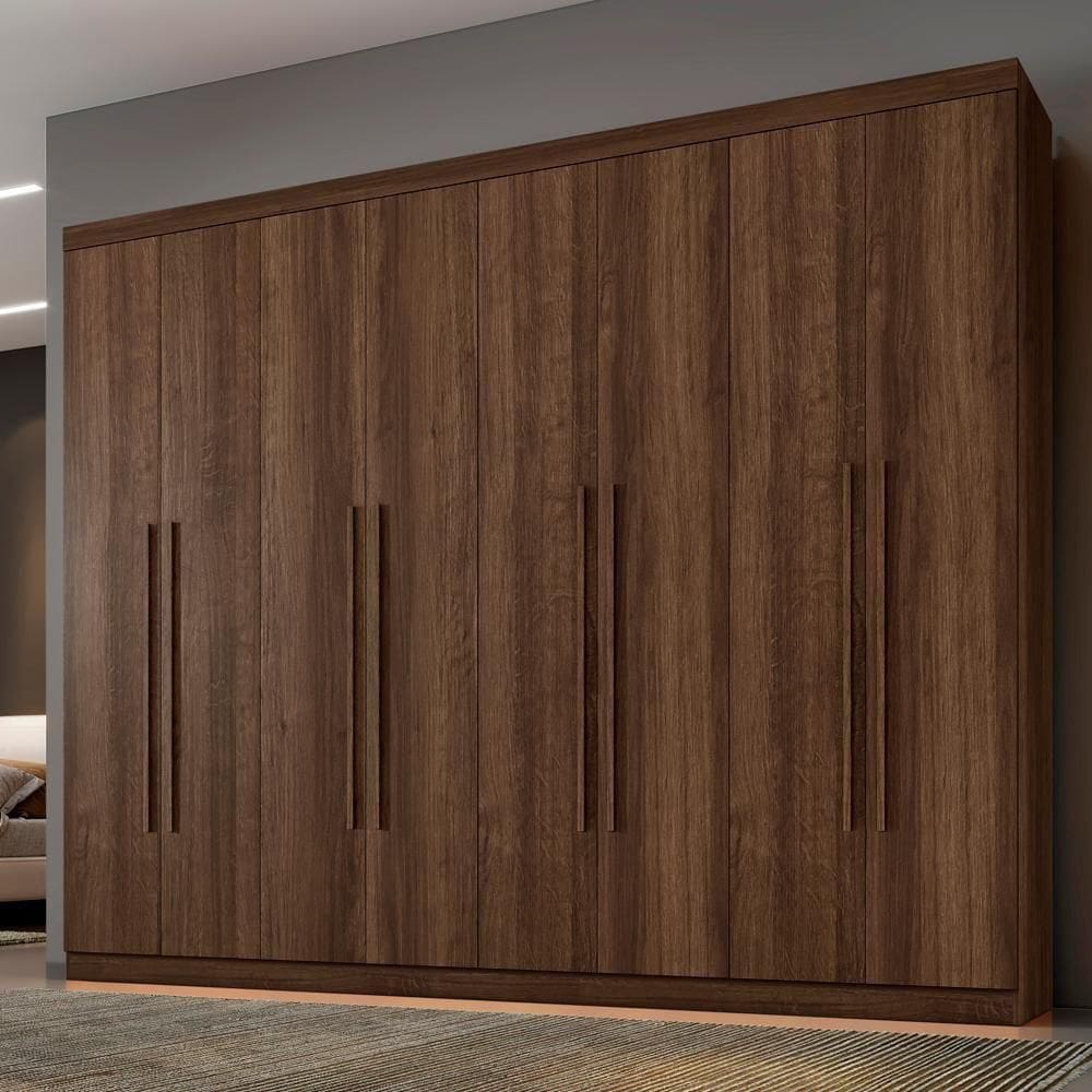 Roupeiro New Porto 8 Portas E 4 Gavetas Imbuía