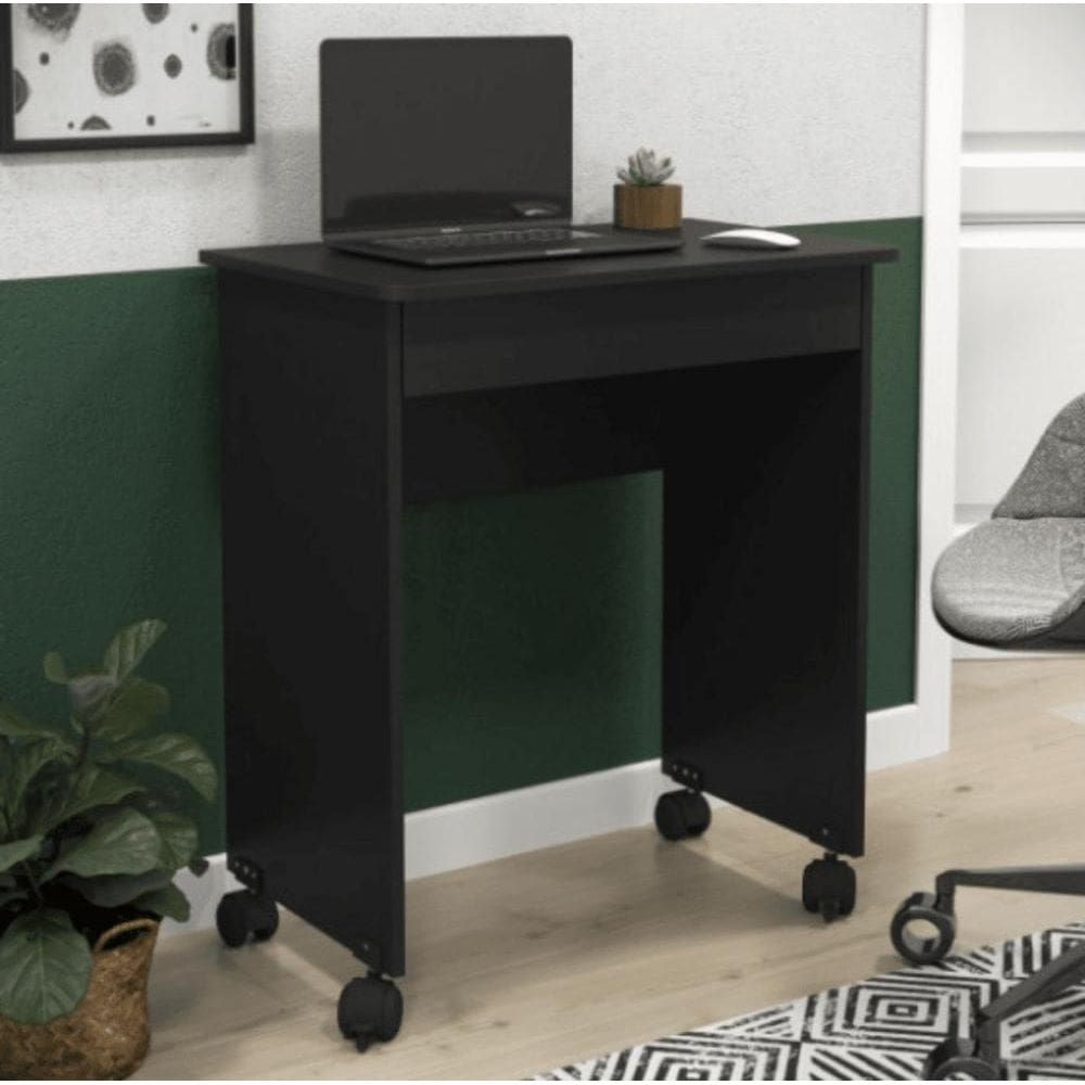 Mesa Escrivaninha Compacto Not 0,70 para Quarto e Office com Gaveta Preto