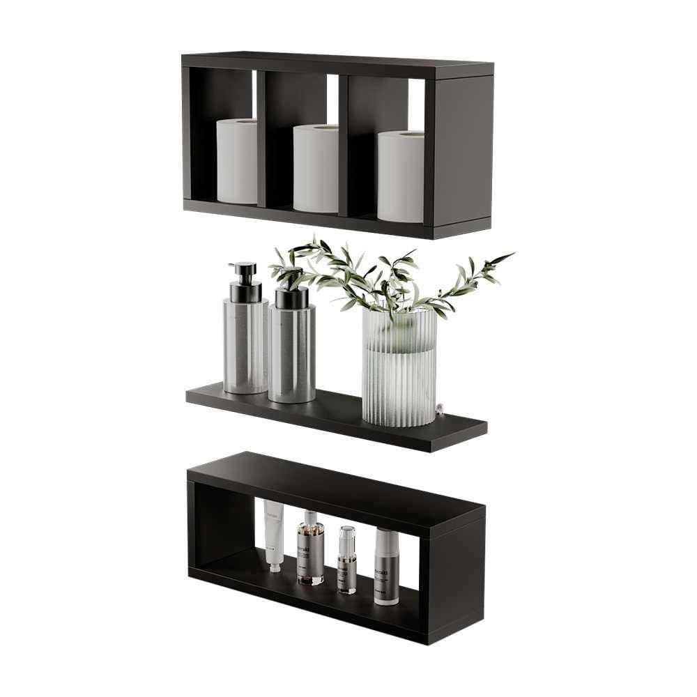 Nichos Prateleiras Decorativas França 40cm Preto para Banheiro