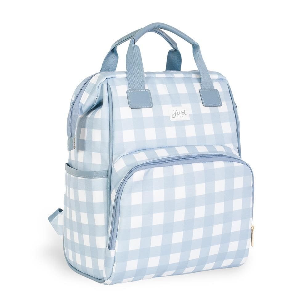 Mochila de Maternidade Just Baby Multifuncional Vichy Azul