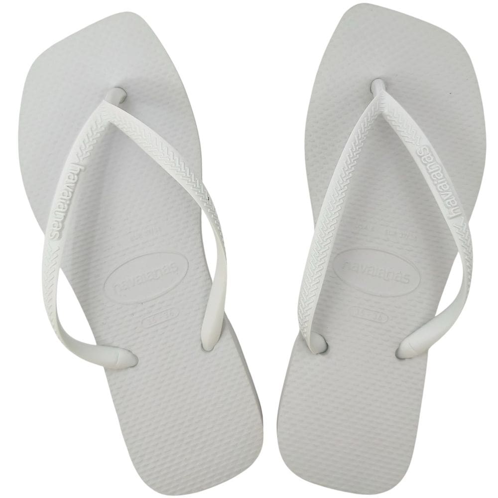 Chinelo Dedo Borracha Casual Feminino Bico Quadrado Havaianas Slim Square - 39-40 - Marrom