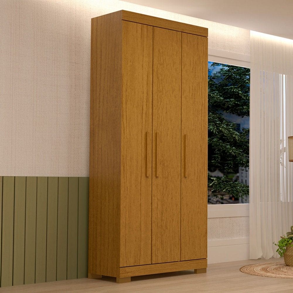 Guarda-Roupa Solteiro Lana 3 Portas 2 Gavetas 100% Mdf Cinamomo - Acp Móveis