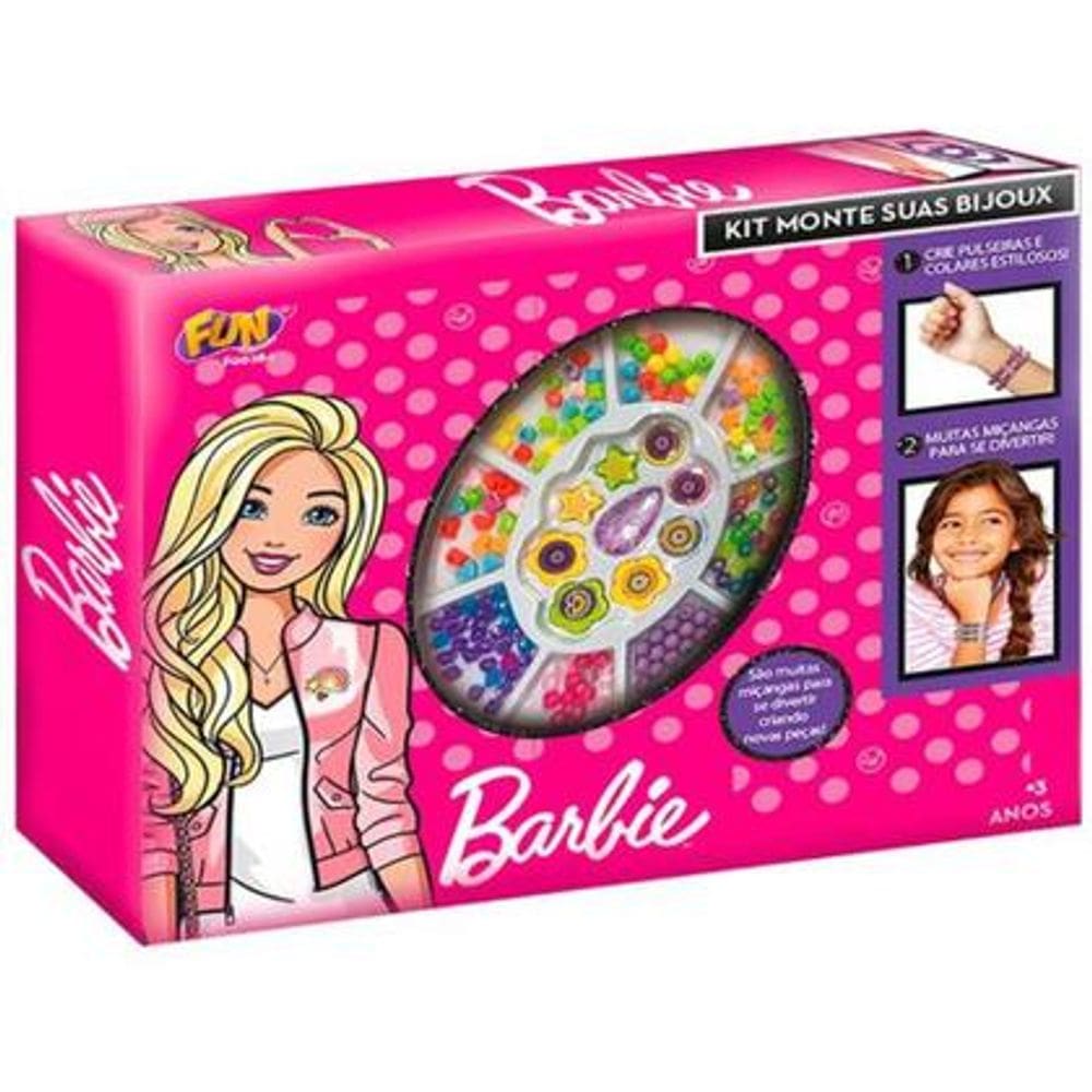 Kit monte suas bijoux Barbie Kit de Fazer Pulseiras e Miçangas - f00281 - Fun