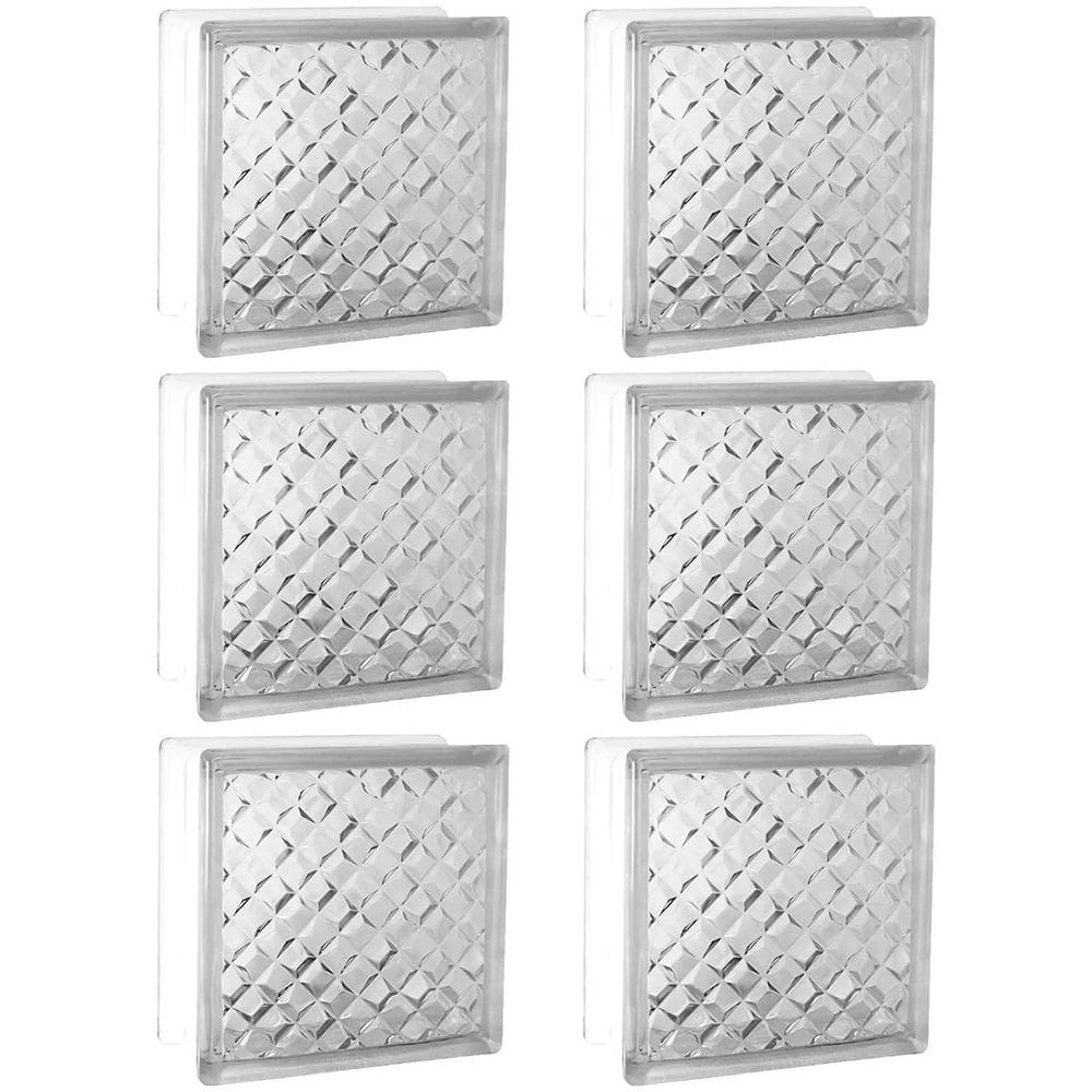 Kit 6 Tijolos Bloco De Vidro 19X19X8 Tradestar