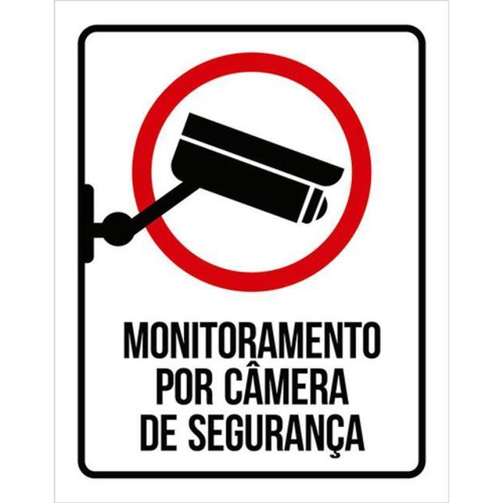 Kit 5 Placas Sinalização - Monitoramento Segurança Câmera