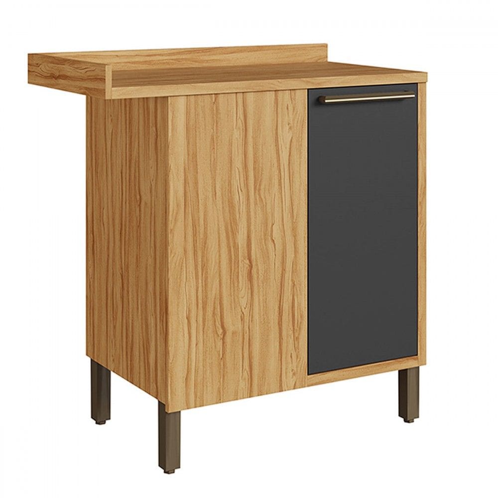 Balcão de Cozinha de Canto Syrah 1 Porta 1 Prateleira Amêndoa/Cinza - Rio Doce