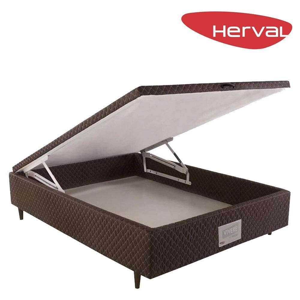 Base Cama Box Baú Casal Herval Montana 46x138x188 cm, Marrom