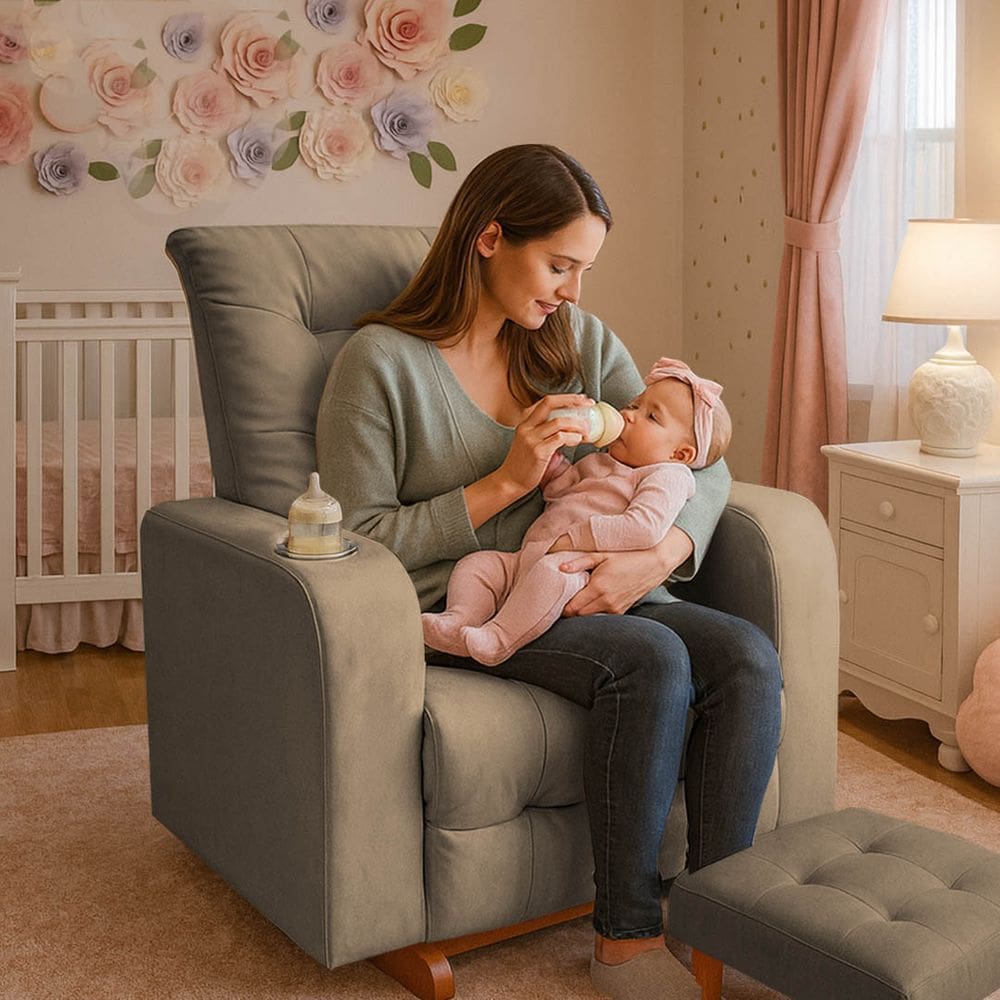 Poltrona De Balanço Base Com Puff Gloria Cacau