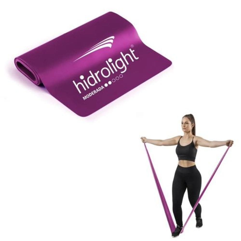Faixa Elástica Médio Para Exercícios Fisioterapia Pilates Alongamento Yoga Thera Band Hidrolight