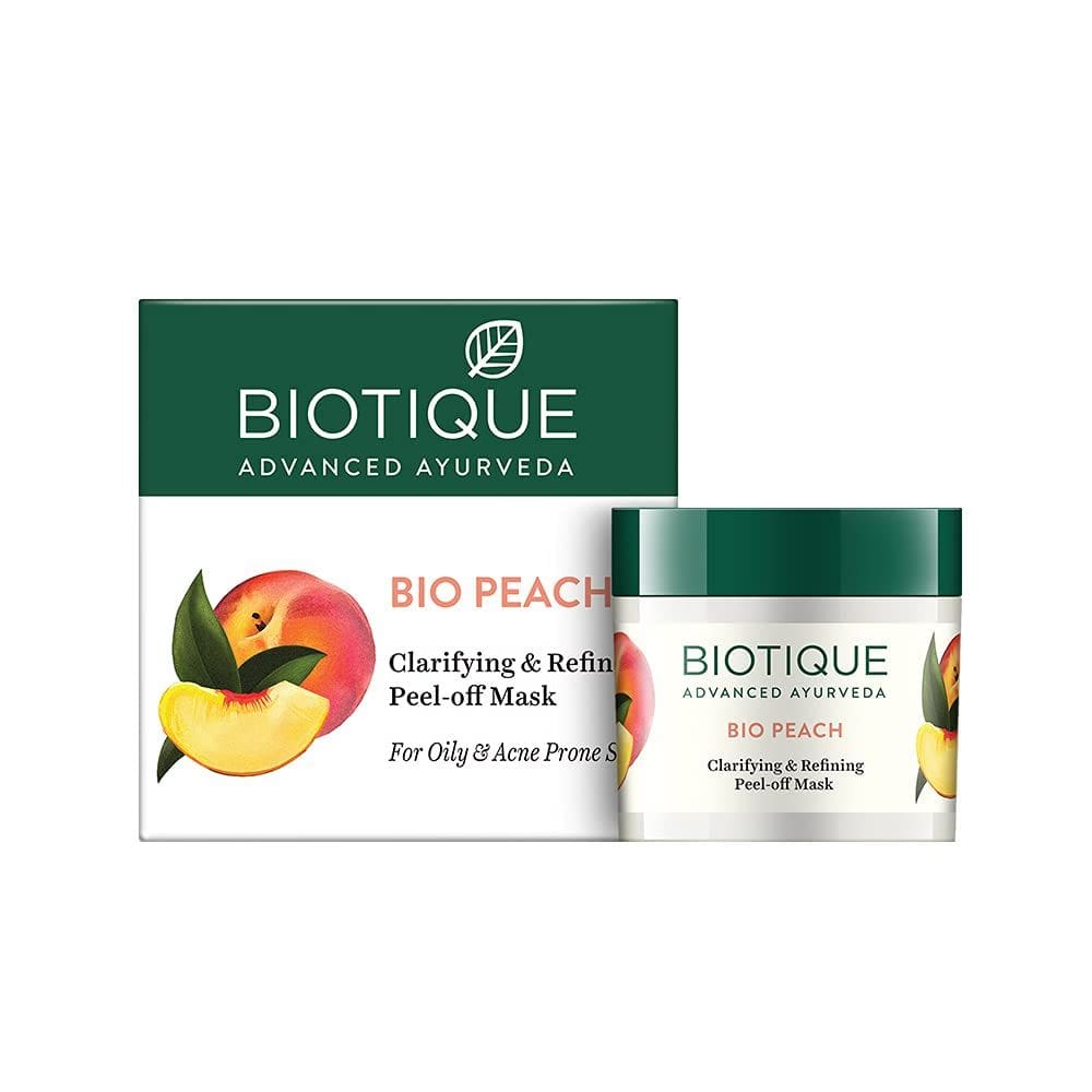 Máscara Peel-Off Biotique Bio Peach para clarear 50 g de pele oleosa