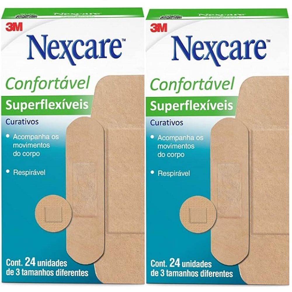 Kit com 2 Caixas de Curativo Nexcare Superflexiveis Variados 3M