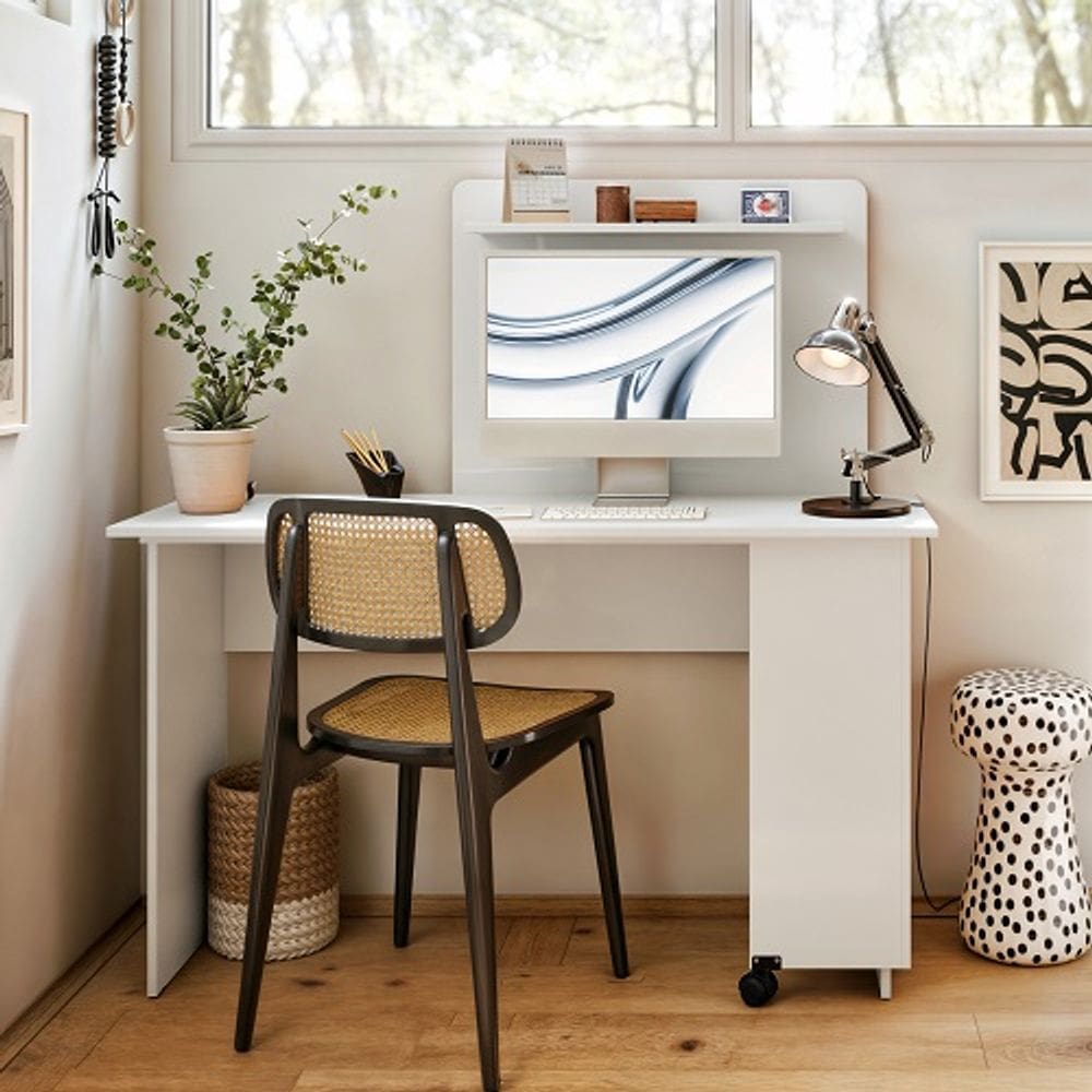 Escrivaninha em L Branco - EJ Móveis