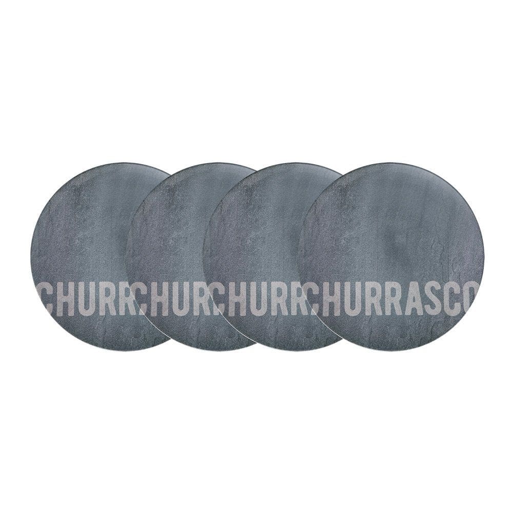 Jogo de Pratos Rasos Tramontina Churrasco Stone 4 Peças em Porcelana