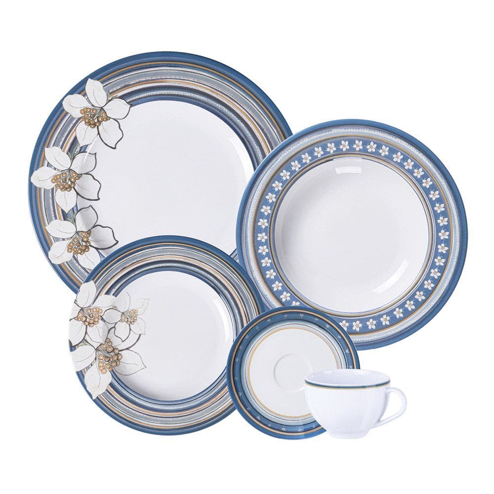 Aparelho de Jantar Tramontina Nix 30 Peças em Porcelana Decorada