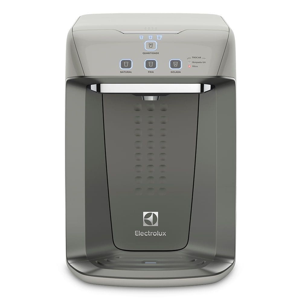 Purificador Água Electrolux PA31G 3 Temperaturas Gelada/Fria/Natural, Filtro Acqua Clean, UV 99% Germes, Bivolt, Cinza