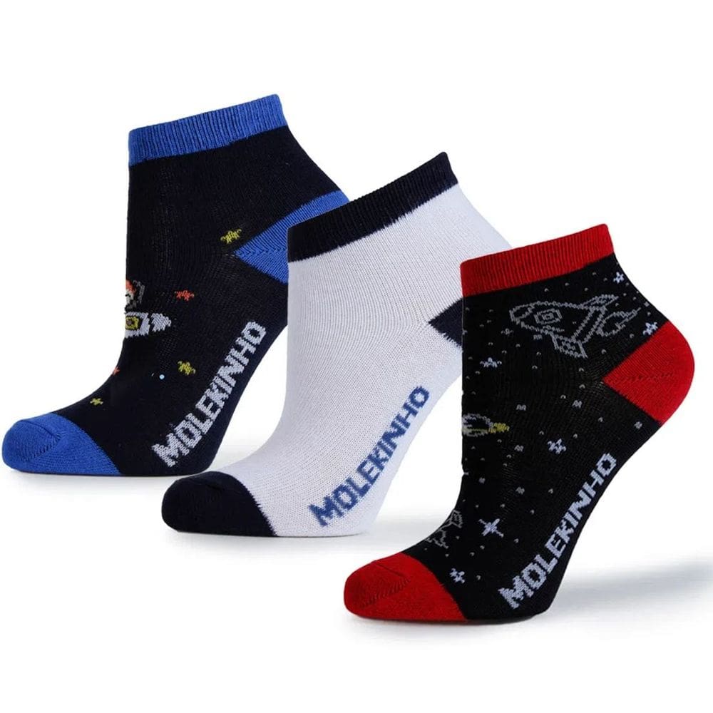 Kit 3 Meias Molekinho Estampedo Space 2199.1