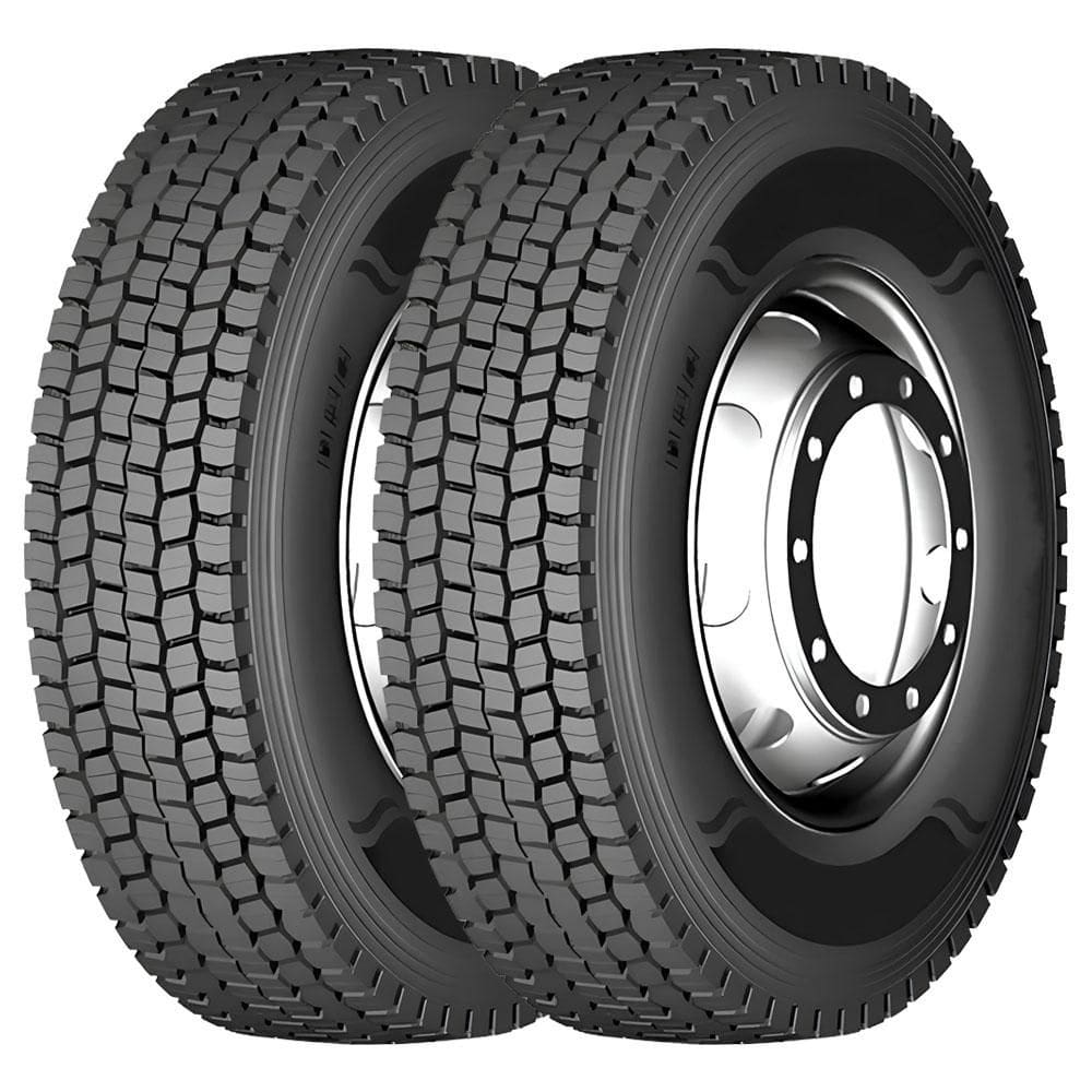 Pneu Ladspider Longtraxx DR880 275/80 R22.5 Aro 22.5 149/146M 18PR Borrachudo Kit2