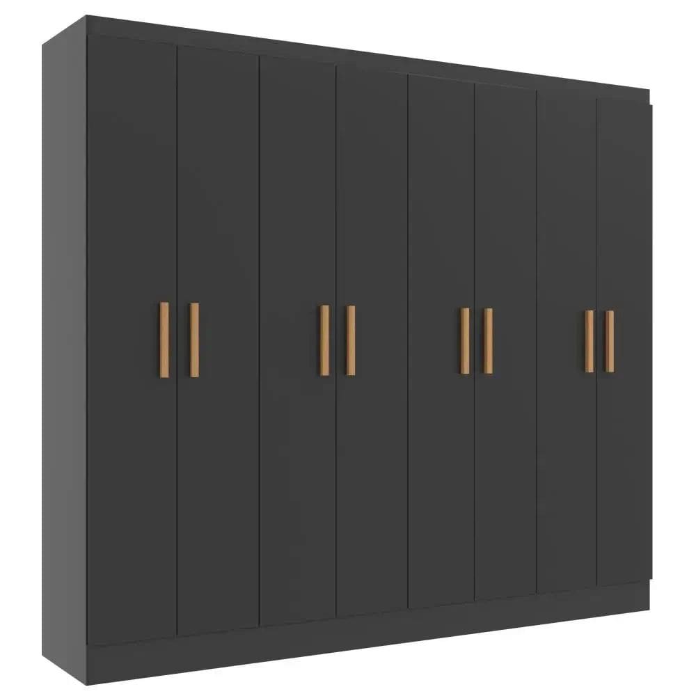Guarda Roupa Paris Evidencia Casal 8 Portas Cor Preto