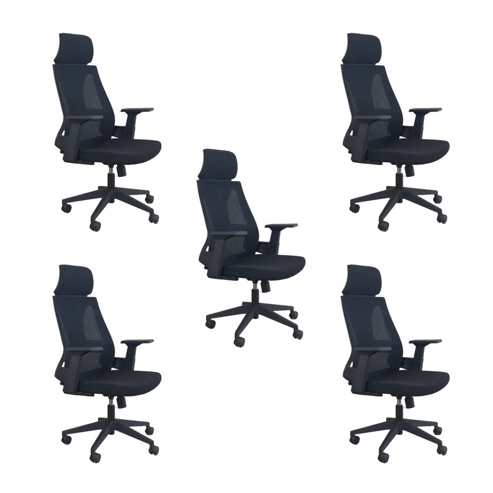 Kit 5 Cadeiras de Escritório Oficial Elite Apoio