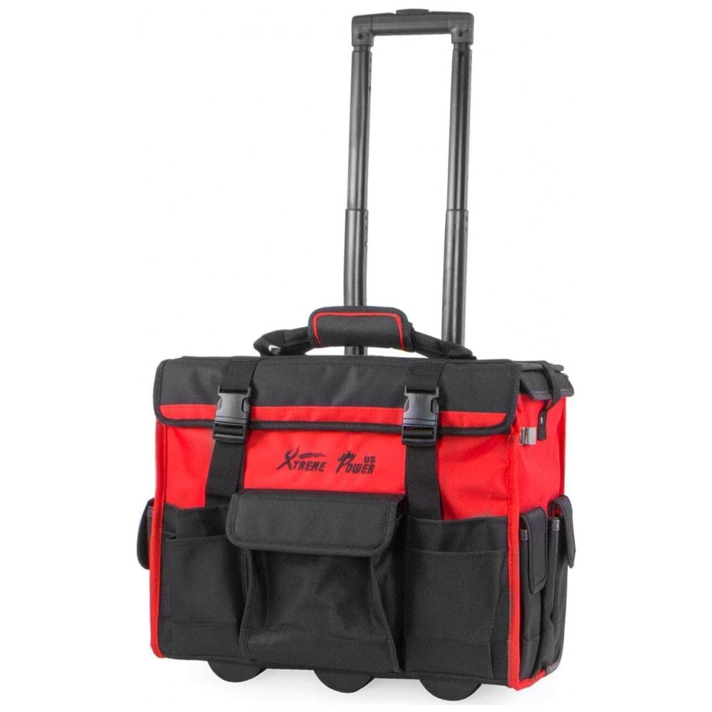 Bolsa de Ferramentas Organizadora com Rodas e 19 Compartimentos, e, XTREMEPOWERUS 90700 XP, Preto