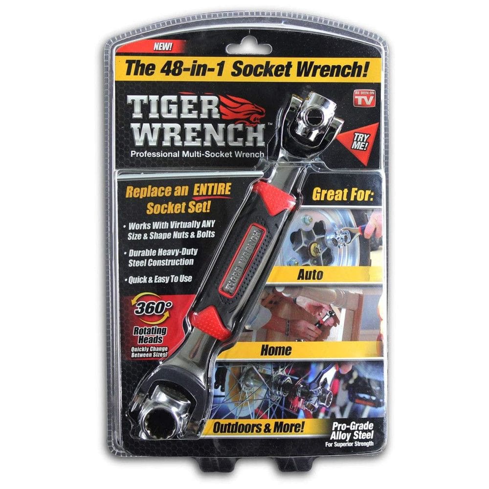 Chave Tigre 48 Ferramentas em 1 soquete, Tamanho Padrão, ONTEL Tiger Wrench, Preto