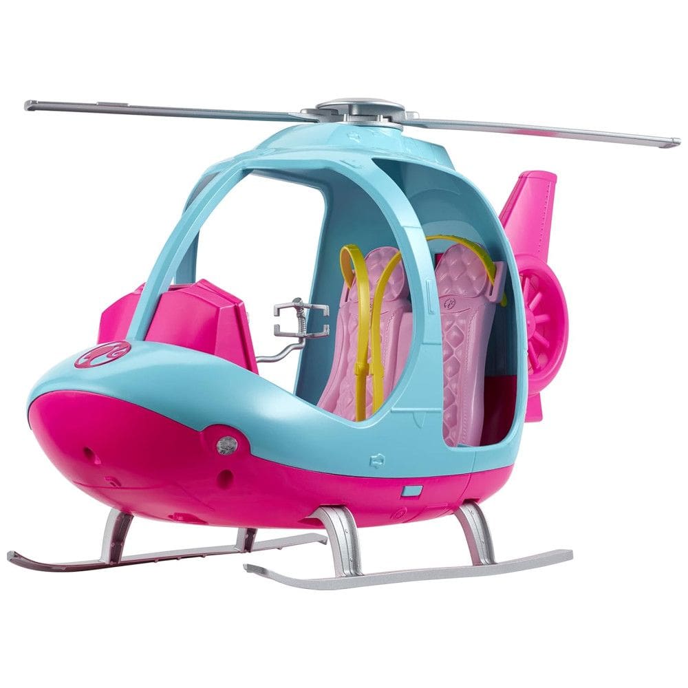 Helicóptero Barbie com Rotores Giratórios, 2 Lugares, Cintos de Segurança e Controles de Piloto