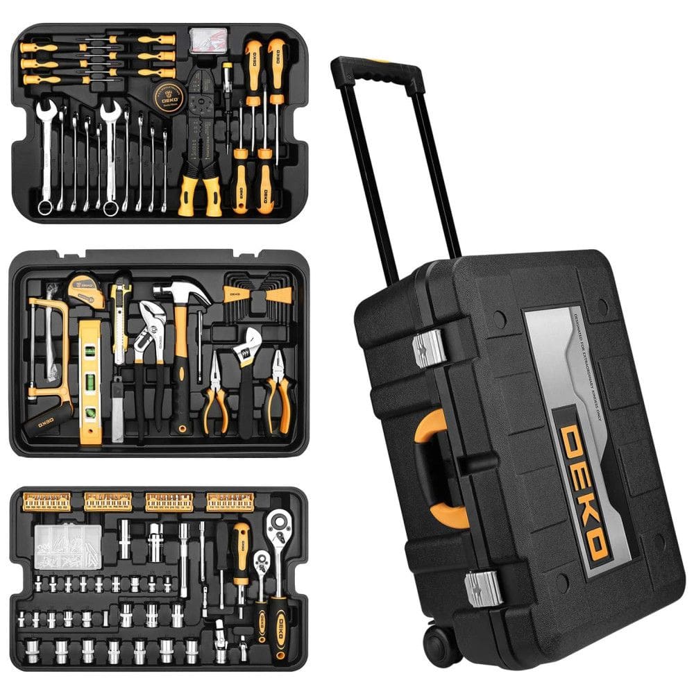 Kit de Ferramentas com Maleta de Transporte, 258 Peças, Amarela, DEKOPRO RF 06082019, Amarelo